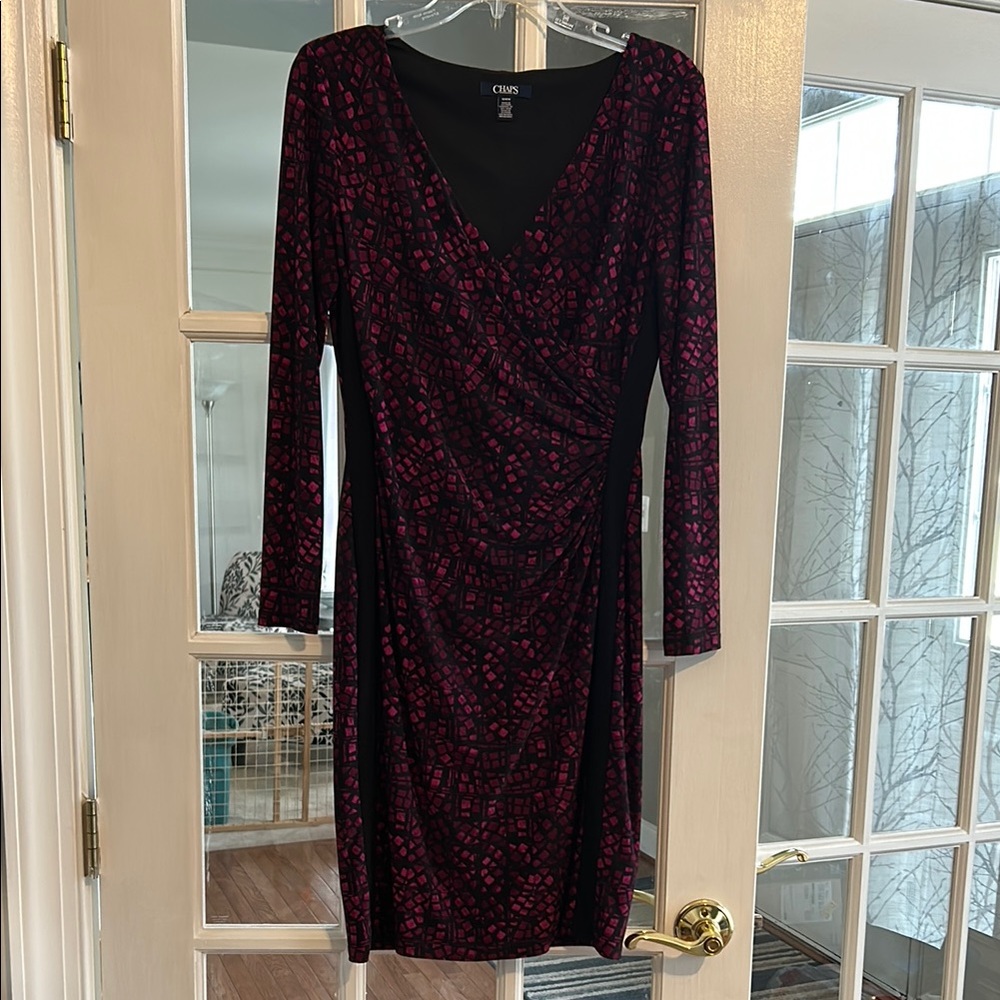 Chaps Women's Black and Pink Dress